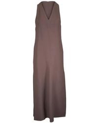 Brunello Cucinelli - V-Neck Maxi Dress - Lyst