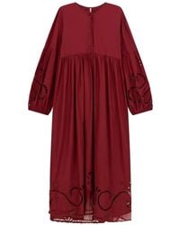 Liviana Conti - Amina Broderie-Anglaise Gathered Midi Dress - Lyst