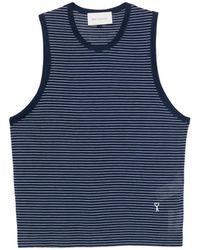 Ami Paris - Gestreepte Tanktop Met Logo - Lyst