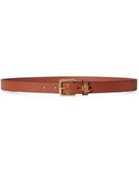 Ralph Lauren - Logo-Keeper Leather Belt - Lyst