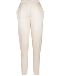 Balmain - Silk Straight Tailored Trousers - Lyst