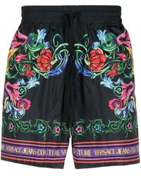 Versace - Shorts a fiori con coulisse - Lyst