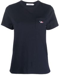 Maison Kitsuné - Camiseta con parche del logo - Lyst