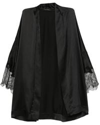 Carine Gilson - Lace-Trim Silk Kimono - Lyst