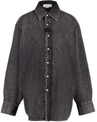 Stella McCartney - Button-Up Denim Blouse - Lyst