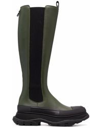 McQueen - Tread Slick Leather Mid-Calf Boots - Lyst