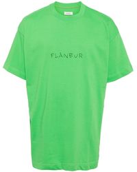 flâneur - Logo-Handwritten Cotton T-Shirt - Lyst