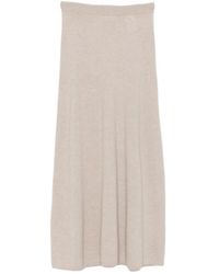 Lisa Yang - Dolly Kasjmier Midi-Rok Met Geribbelde Afwerking - Lyst