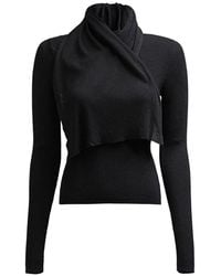 AYA MUSE - Scarf-Detail Ribbed-Knit Top - Lyst