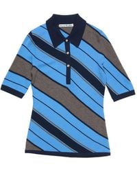 Acne Studios - Diagonal-Stripe Polo Shirt - Lyst