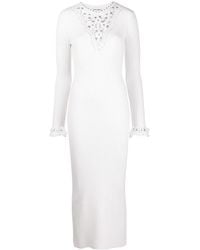 Rabanne - Open-Knit Panel Midi Dress - Lyst
