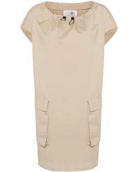 MM6 by Maison Margiela - Cotton Gabardine Mini Dress - Lyst