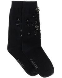 P.A.R.O.S.H. - Chaussettes À Fleurs Ornées De Cristaux - Lyst
