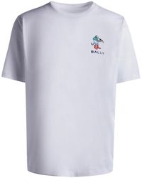 Bally - Logo-Embroidered Cotton T-Shirt - Lyst