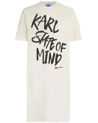 KARL LAGERFELD - Quote T-Shirt Dress - Lyst