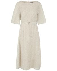 Marc Cain - Animal-Pattern Belted Midi Dress - Lyst