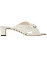 Jimmy Choo - Rafi 45 Latte Soft Glove Leather Sandals - Lyst