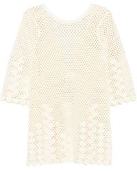 Posse - Saskia Floral-Crochet Mini Dress - Lyst