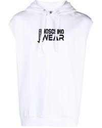Moschino - Logo-appliqué Sleeveless Cotton Hoodie - Lyst