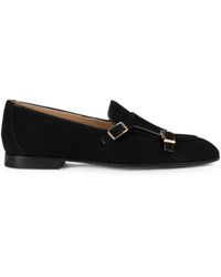 Doucal's - Double-Buckle Suede Loafers - Lyst