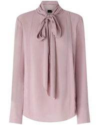 Pinko - Blouse With Sash Collar - Lyst