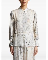 Peserico - Camicia Con Stampa Astratta - Lyst