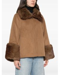 Apparis - Judie Faux-Fur Trim Wool Jacket - Lyst