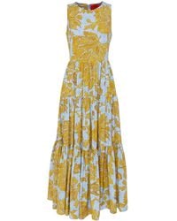 La DoubleJ - Tiered Floral-print Maxi Dress - Lyst