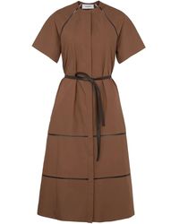 Yves Salomon - Midikleid mit Gürtel - Lyst