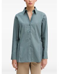 Sisley - Blouse Met Striksluiting En Verticale Streep - Lyst