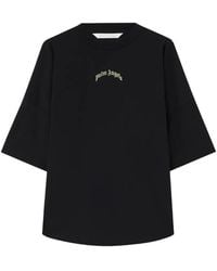 Palm Angels - T-Shirt Curved Logo - Lyst