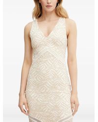 Guess - Lace-Insert V-Neck Midi Dress - Lyst