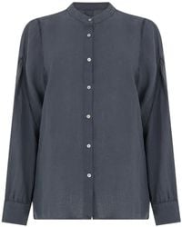 120% Lino - Collarless Long-Sleeve Shirt - Lyst