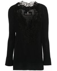Ermanno Scervino - Lace-Trim Knitted T-Shirt - Lyst