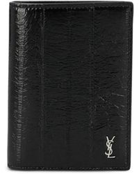 Saint Laurent - Logo-Plaque Leather Wallet - Lyst