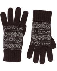 Eleventy - Fair Isle Ribbed-Cuff Gloves - Lyst
