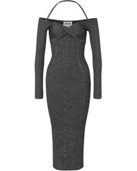 Moschino - Vestido midi con hombros descubiertos - Lyst