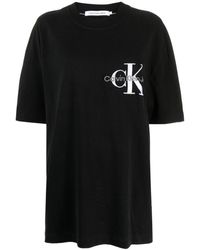 Calvin Klein - T-shirt en coton à logo brodé - Lyst