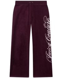 Juicy Couture - Logo-Embroidered Velour Track Pants - Lyst
