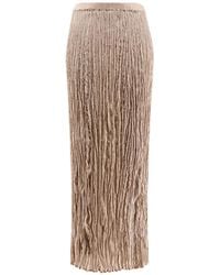 Alysi - Elasticated Wrinkled Midi Skirt - Lyst