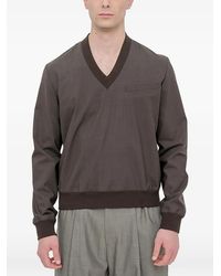 MM6 by Maison Margiela - V-Neck Long-Sleeve T-Shirt - Lyst