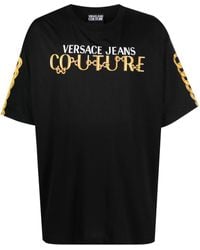 Versace - T-Shirt mit Ketten-Print - Lyst