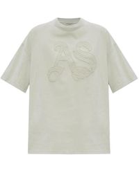 AllSaints - Camiseta Insignia Con Borde Sin Rematar - Lyst