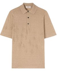 RETORI - Bird-Motif Ottoman-Stitch Polo Shirt - Lyst
