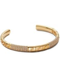 Versace - Greca Crystal-Embellished Cuff Bracelet - Lyst