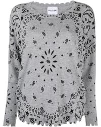 Kujten - Paisley-Print Scalloped-Edge Sweater - Lyst