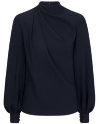 Oscar de la Renta - Blusa De Georgette Drapeada - Lyst