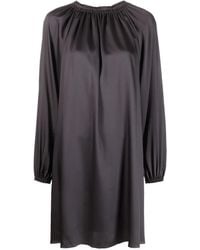 Blanca Vita - Gathered-Detail Long-Sleeve Dress - Lyst