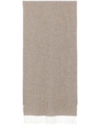 Fileria - Herringbone-Pattern Fringed Scarf - Lyst