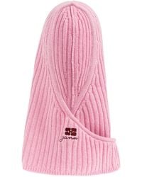 Ganni - Balaclava With Logo - Lyst